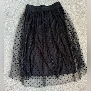 Metro Wear Black Tiered Midi A-Line Skirt